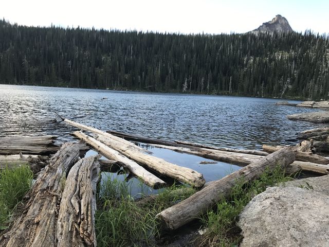 View from outlet with Harrison Peak in the background