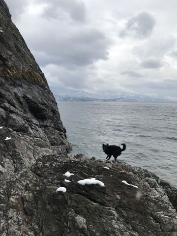 Naughty climbing rock outcroppings at the foot of Maiden Rock