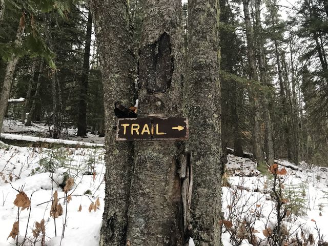 This is the marker that tells you to leave the mining road