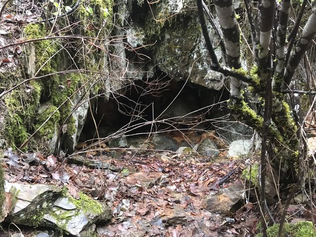 The cave opening is only a few feet in diameter