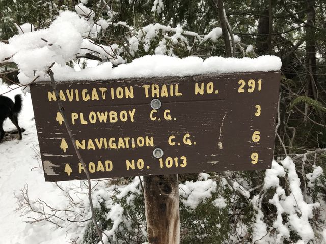 Signage at trailhead of Navigation Trail