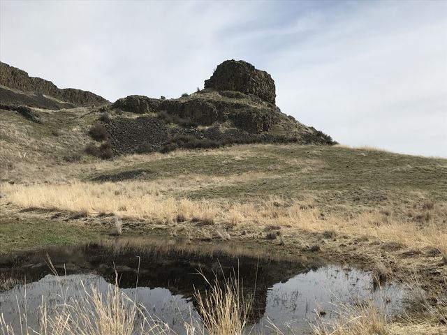 A tall rock outcropping on the way to Towell Falls