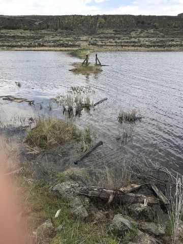 Bobs Lake was flooded. The fording was about knee-deep