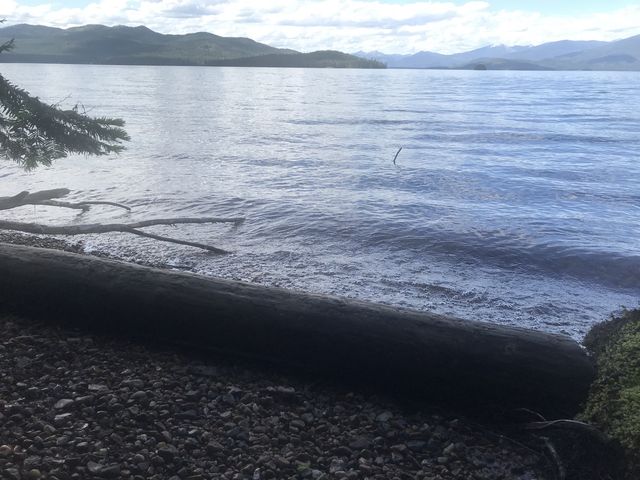 A gravelly beach on Priest Lake