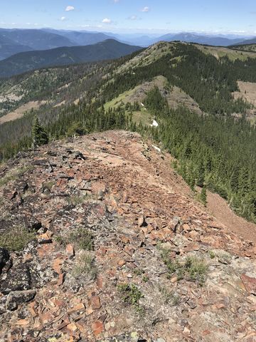 The Cabinet Divide Trail rides this ridge to the Wilderness boundary