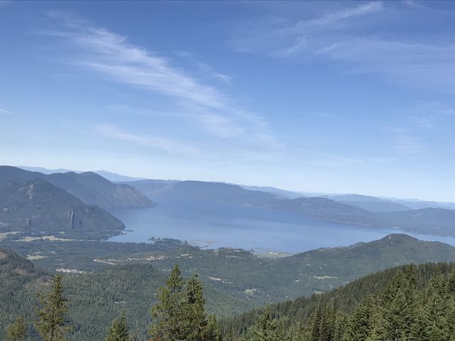 Lake Pend Oreille and the sheer cliffs of the Green Monarchs to the left