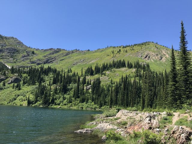 The ridge dividing the Stevens Lakes and Lone Lake