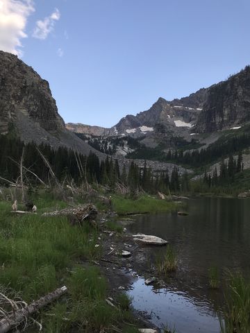 View south from the lake. Lentz Peak in the distance