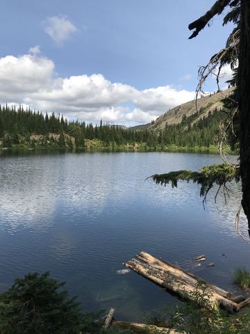 A raft adrift in Crystal Lake