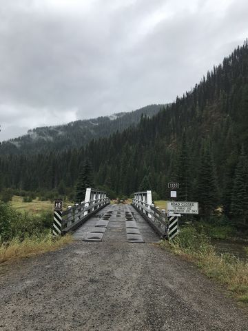 Cross the bridge across the St. Joe at the Red Ives Ranger Station