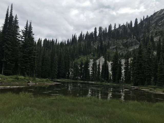 Snow Peak Pond. A pretty campsite awaits