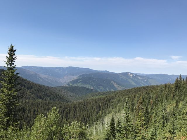 Looking back down the Larkins Creek canyon to the Little North Fork