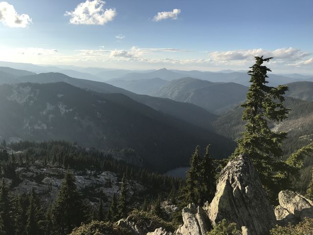 Looking west from Mallard Peak across Skyland Lake