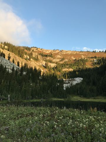 Mallard Lake lit up by the morning sun