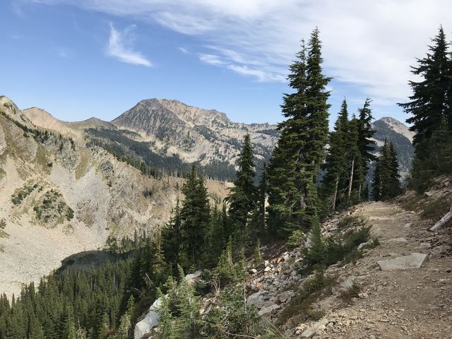 Upper Wanless Lake #1 far below Goat Pass